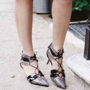 ZARA WOMEN'S KITTEN HEEL LACE-UP MID (2-2.9 in) HEEL HEIGHT WOMEN'S SANDALS